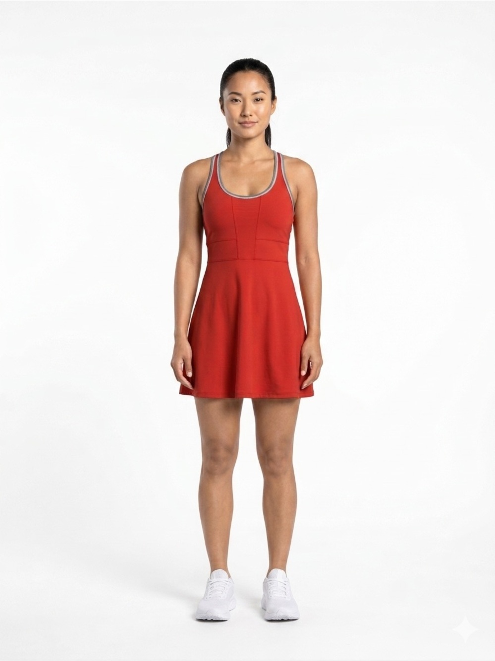 🆕 Lolë | Red Tank Dress with Braided Open Back and Built In Bra NWOT